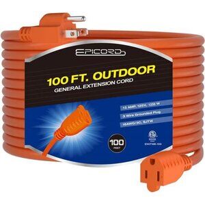 100 ft Extension Cord Outdoor (16/3 SJTW) Heavy Duty